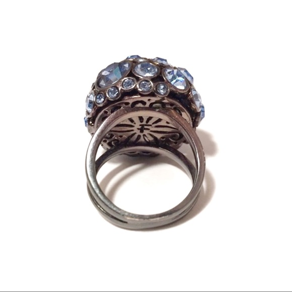 Fossil Sparkle Blue Rhinestone Cocktail Ri… - Picture 3 of 3